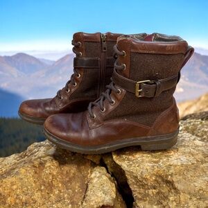 UGG Kesey Boots Women’s 7 Chestnut Brown Leather Waterproof Winter Combat 100526